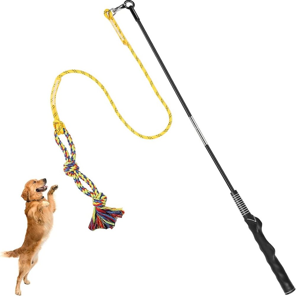 Flirt Pole for Dogs Interactive Dog Toys for Large Medium Small Dogs Chase and T